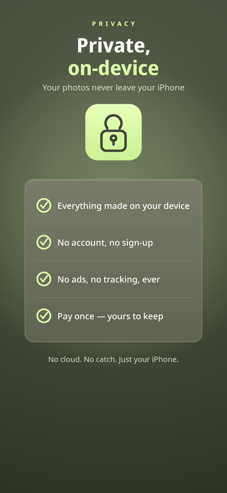 Private, on-device