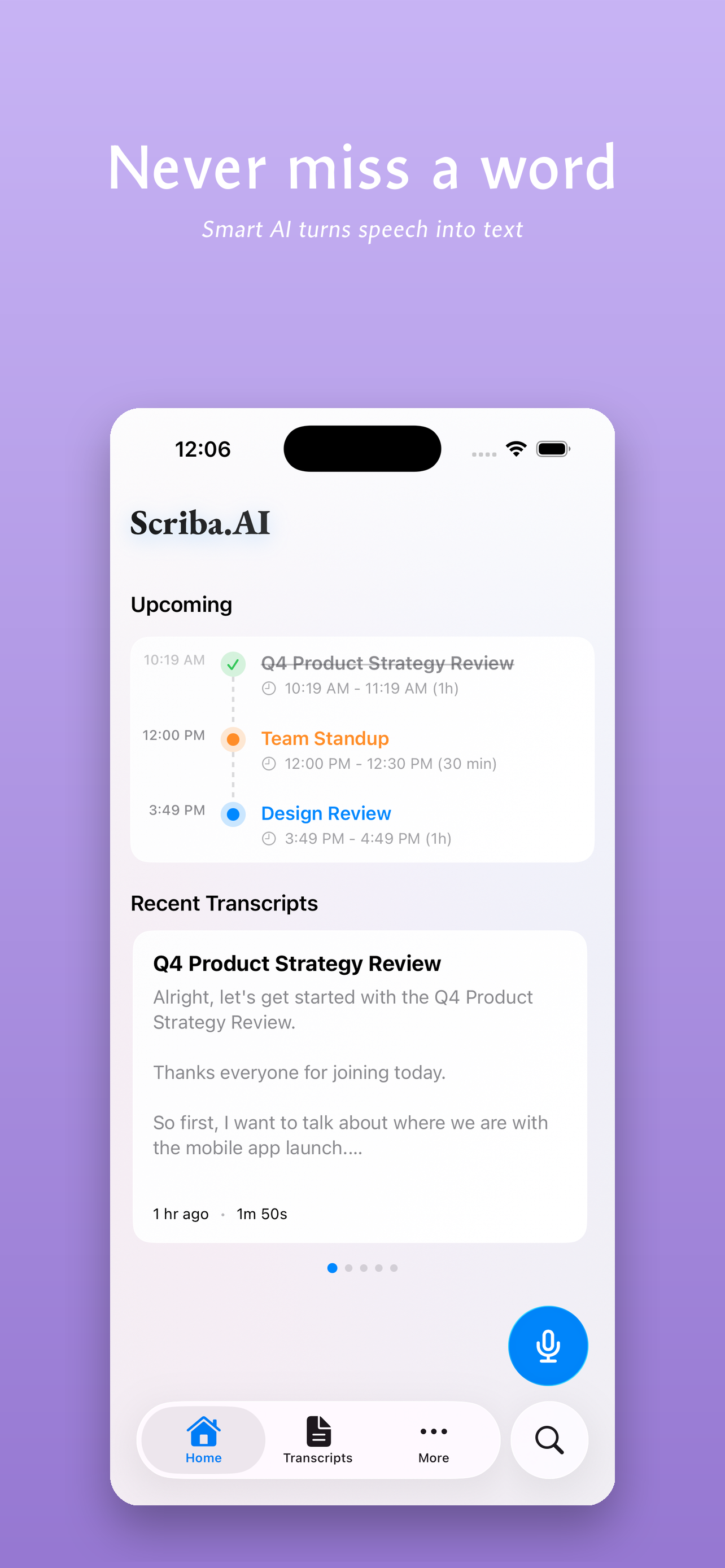 Scriba.AI - Never miss a word